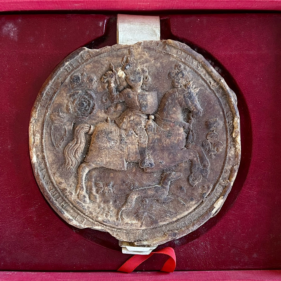 1610 King James 1 Privy Seal with attached document