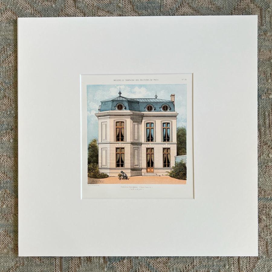19th Century French Chateau Chromolithographs Matted 10
