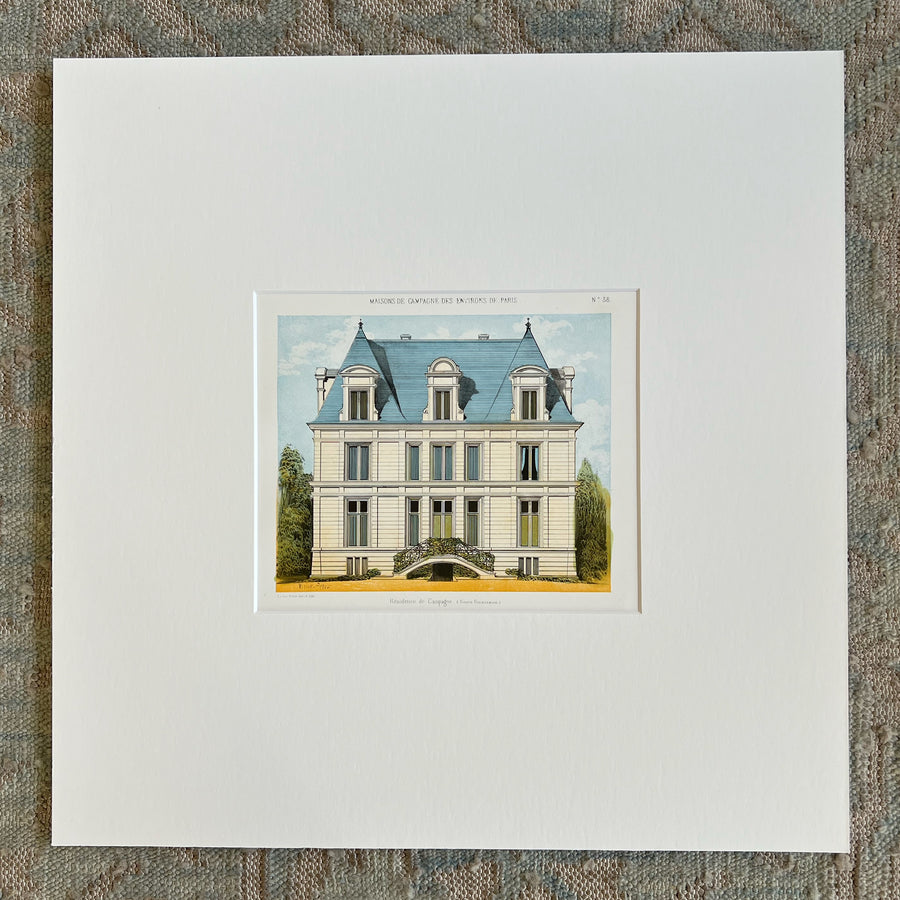 19th Century French Chateau Chromolithographs Matted 3