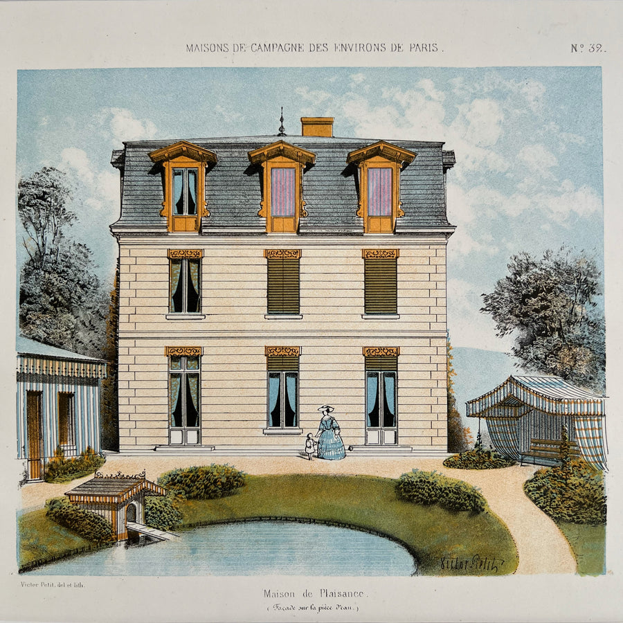 19th Century French Chateau Chromolithographs Matted 5