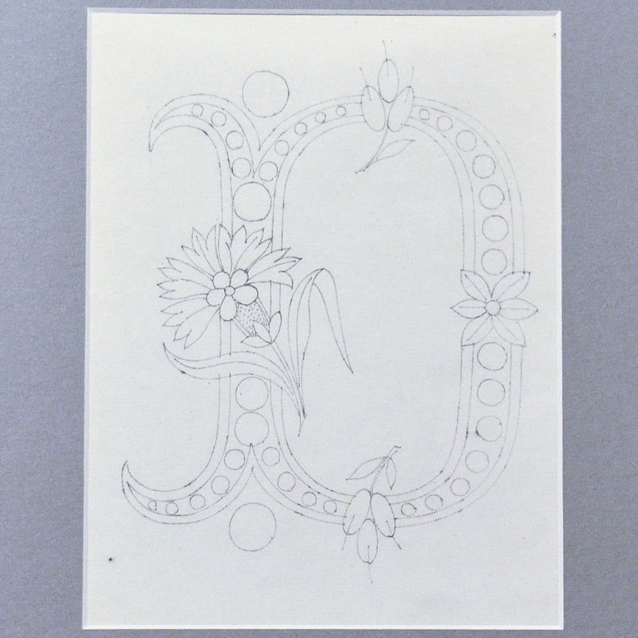 Hand Drawn Austrian "D" Monogram 11 x 14 Matted