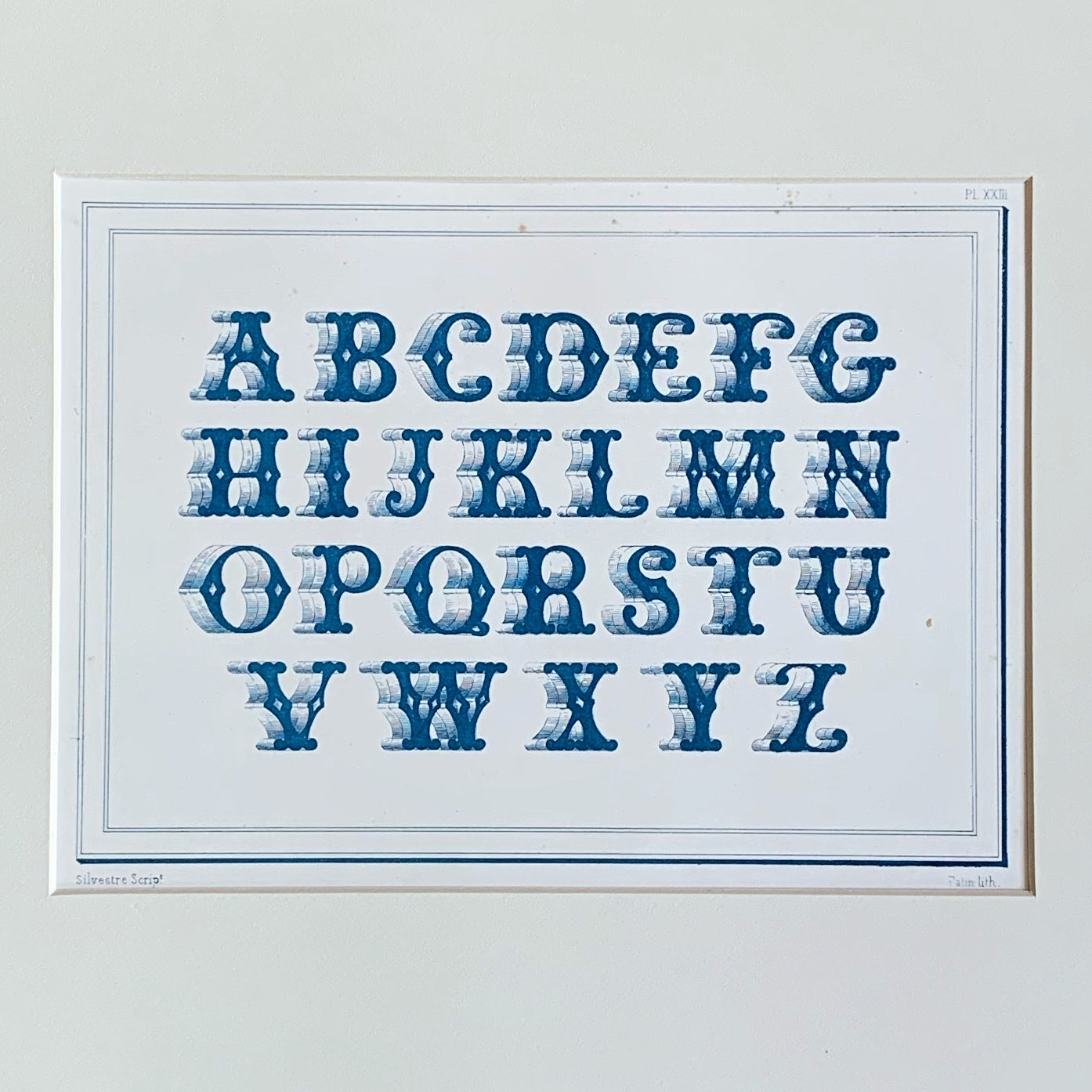 19th Century Alphabets Matted 1 Prints Charming Soho
