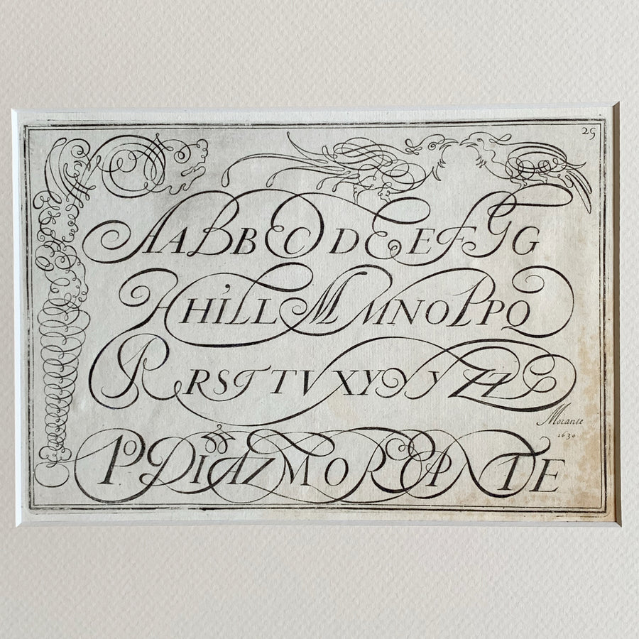 17th Century Alphabets and Calligraphy Matted 7