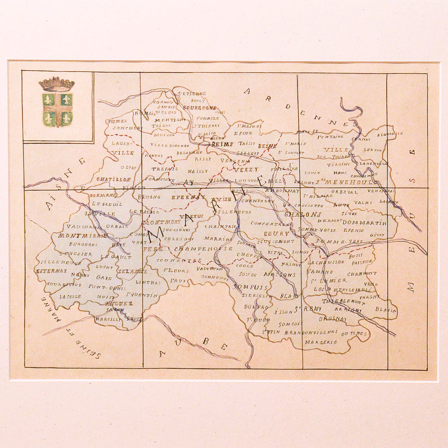 Hand Drawn French Maps Framed 2