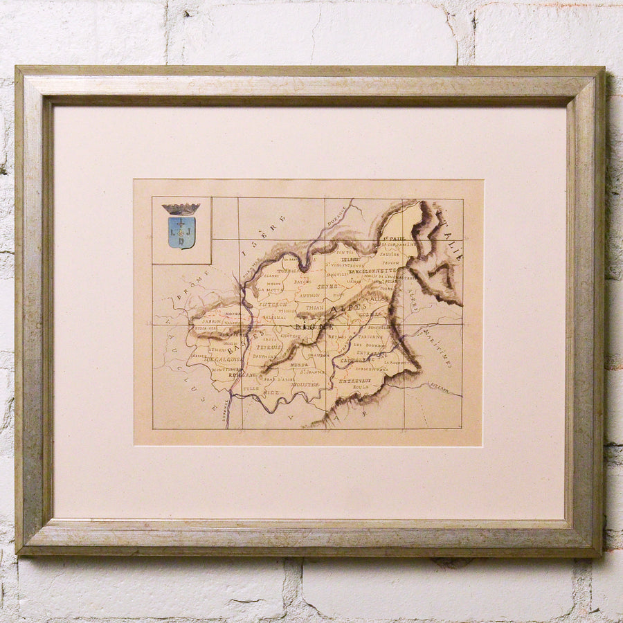Hand Drawn French Maps Framed 4