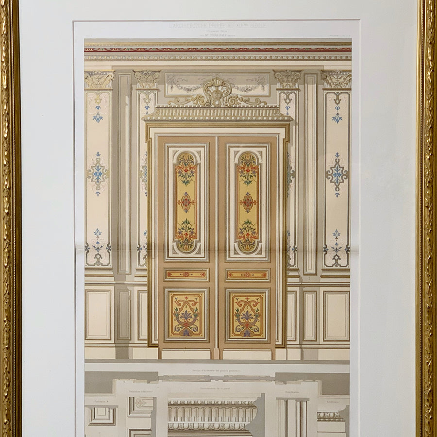 1877 French Architecture Large Framed 2