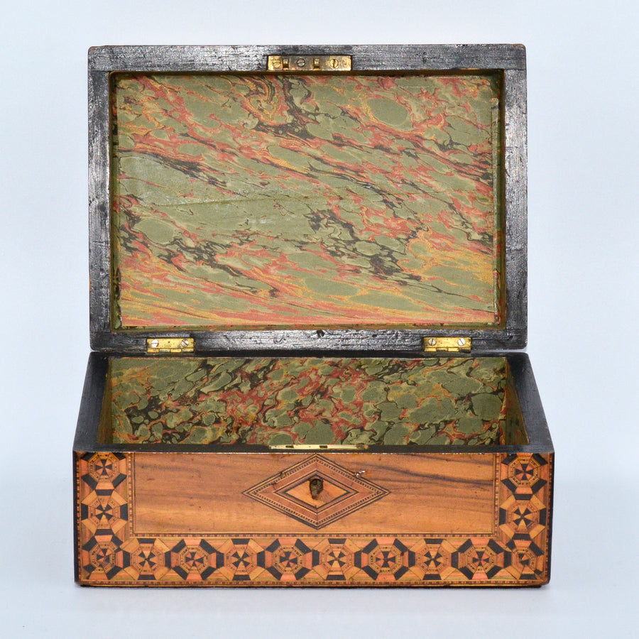 Antique British Tunbridgeware Box B4344